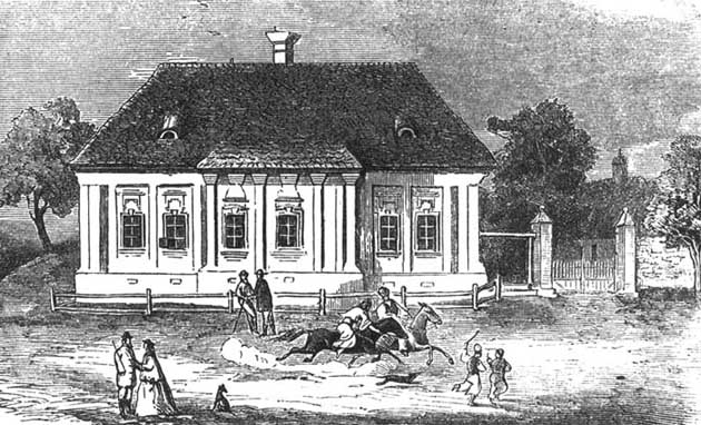 A ház a 19. században. Forrás: https://www.arcanum.com/hu/online-kiadvanyok/SzazMagyarFalu-szaz-magyar-falu-1/monok-AAC2/kossuth-szulofaluja-AB29/